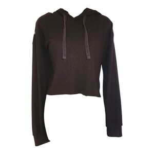 Women's Black Hooded Top